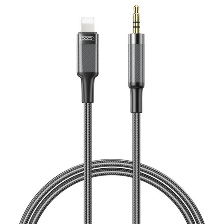 Xo nb-r279a audió kábel, 3.5mm jack - lightning, 100cm, aux, cipőfűző, fekete, kompatibilis: Apple IPAD / IPAD 2 / IPAD, 3rd Generation