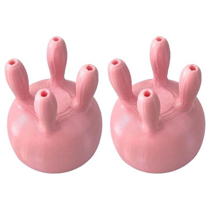 Комплект от 2 тапи за бутилки за мляко, Notekisskai, силикон, розов, 3x4см