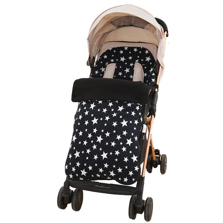 Sac de dormit pentru copii, husa detasabila, pernuta groasa, negru