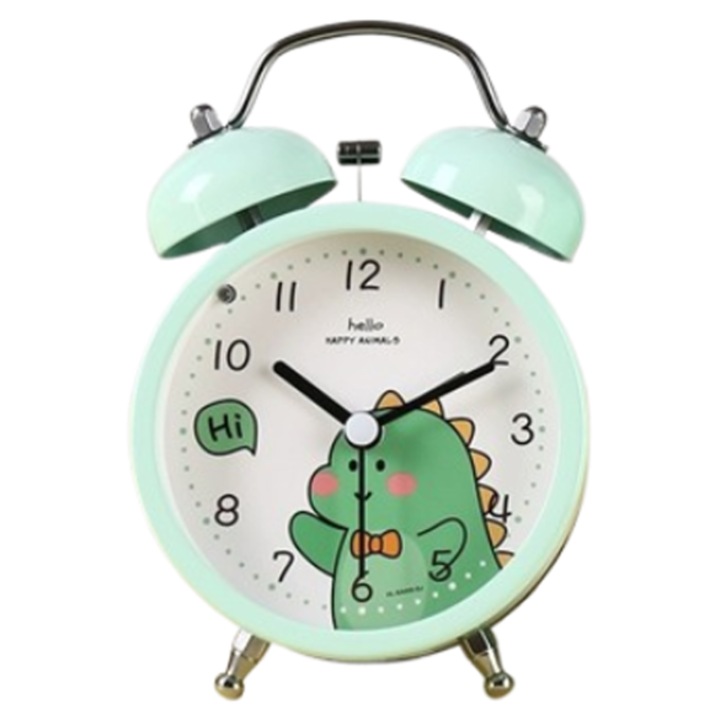 Dekoratív óra, NZ-80, hangos ébresztő, lágy éjszakai fény, aranyos sárkány, 4 hüvelyk