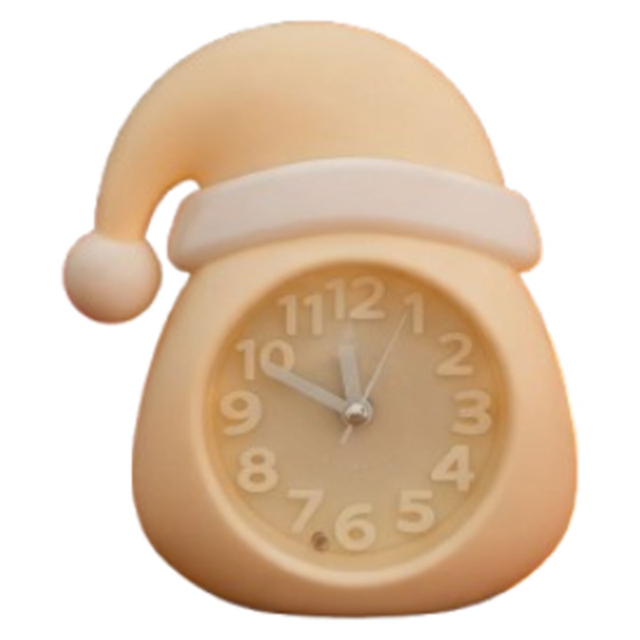 Dekoratív gyermekóra, NZ-33, bézs, karácsonyi sapkával