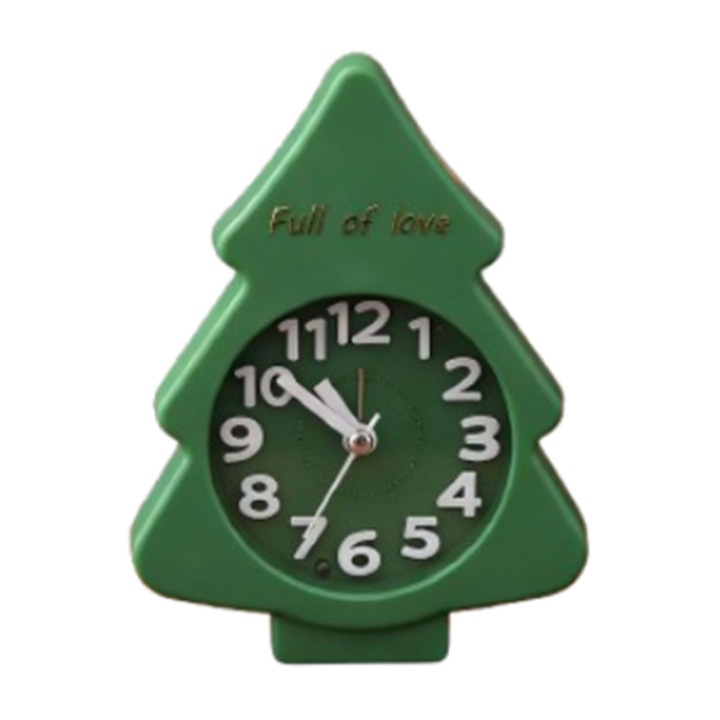 Csendes dekoratív falióra, zöld abecé fa, 30x30cm