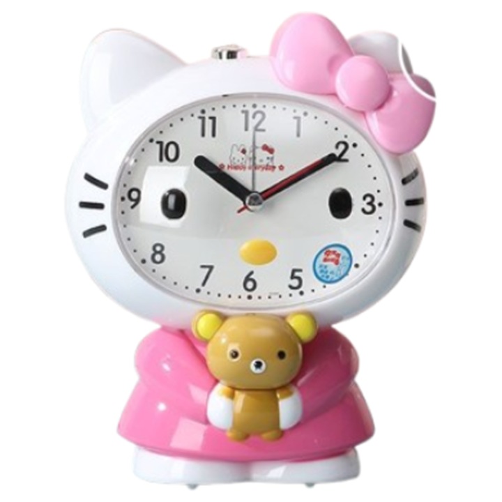 Dekoratív ébresztőóra hangvezérléssel, NZ-133, éjszakai fény, rózsaszín, diákoknak