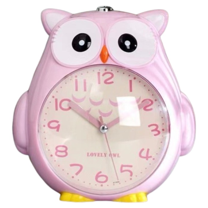 Dekoratív ébresztőóra hangvezérléssel, NZ-131, éjszakai fénnyel, rózsaszín, diákoknak