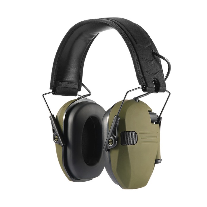 Casti protectie muncii, electronica, antifonare zgomot, pliabila, verde