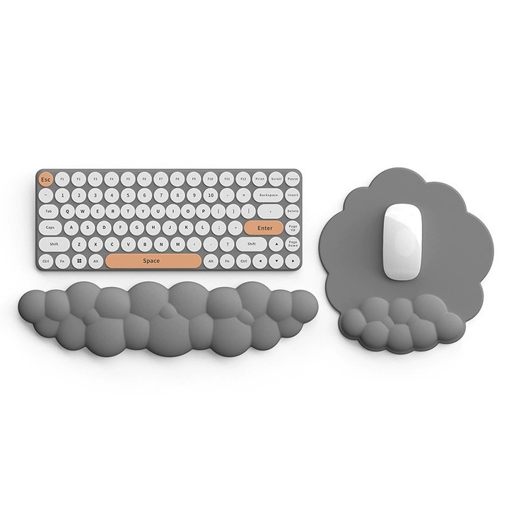 Set suport pentru incheietura mainii si mousepad Cloud, gri