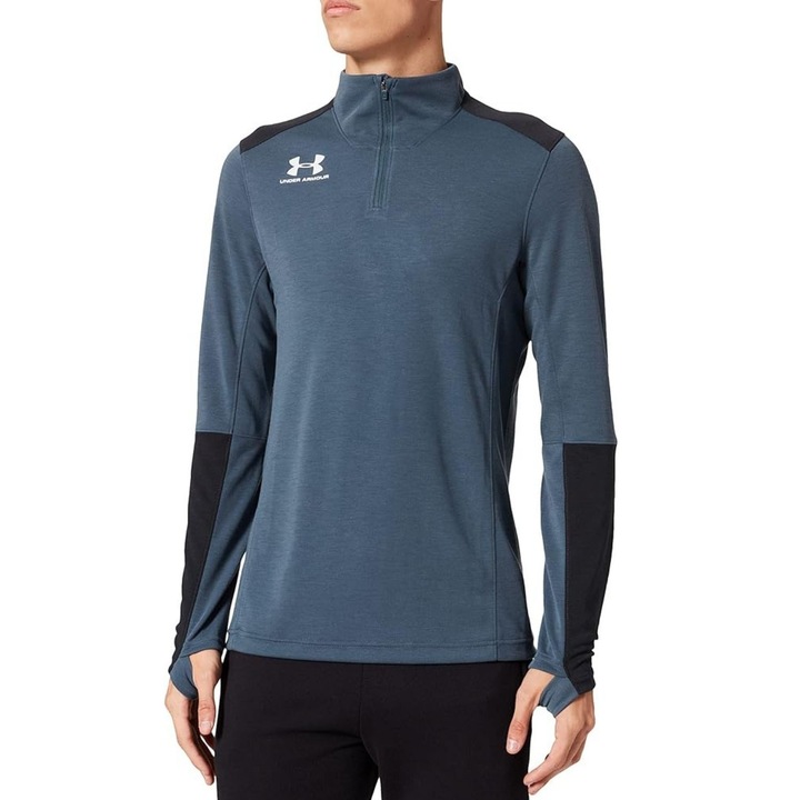 Bluza sport barbati Under Armour, poliester, gri/bleumarin, M INTL