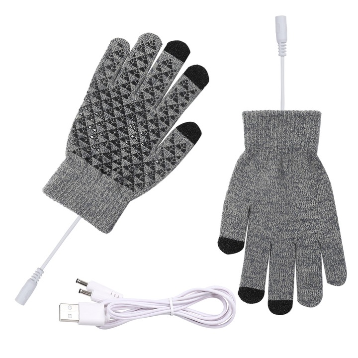 Manusi incalzite USB, antiderapante, touchscreen, marime universala