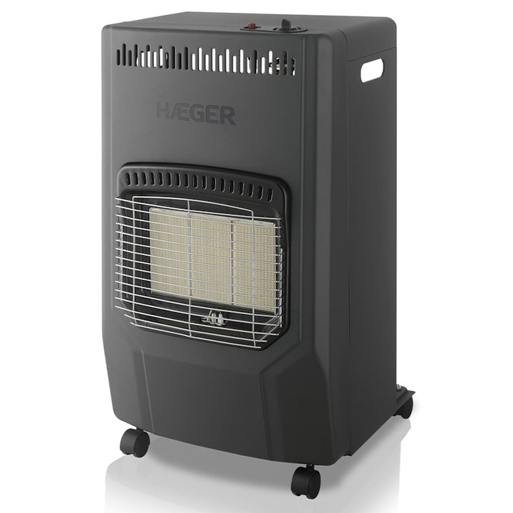 PB-gázas fűtőkályha, HAEGER GH-42B.005A, 4200W, 3 teljesítményszint, piezoelektromos gyújtás, 4, 2kW, összecsukható, mobil, automatikus kikapcsolás, CE minősítés, fekete