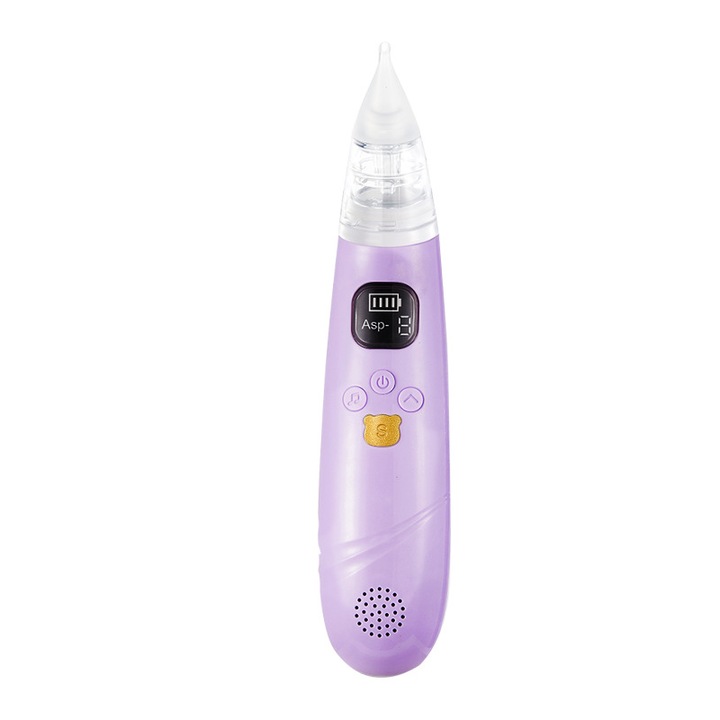Aspirator nazal electric pentru bebelusi, 2 capete din silicon, portabil, reincarcabil