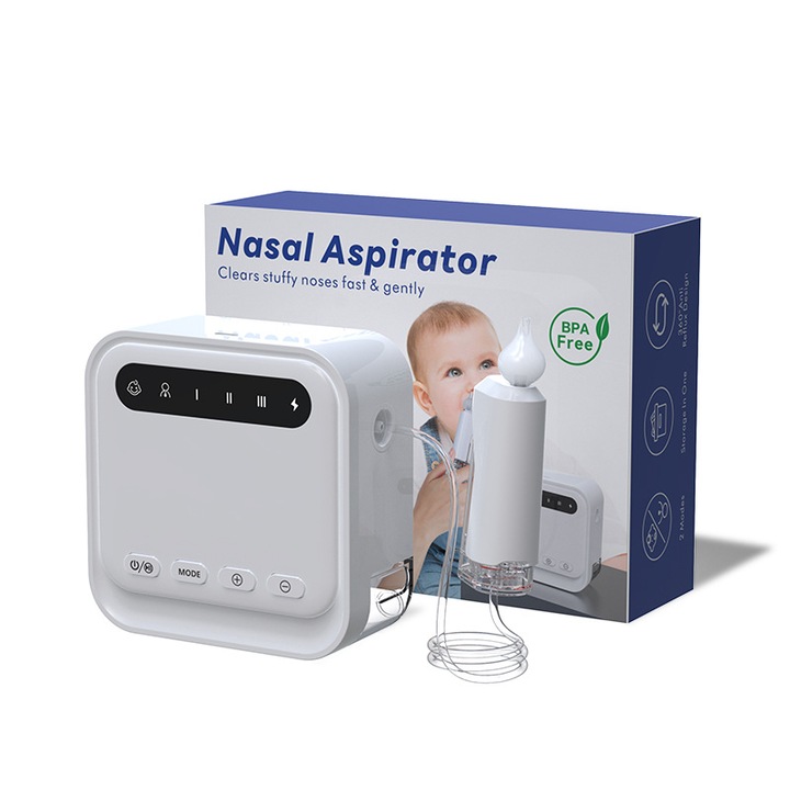 Aspirator nazal electric pentru sugari, alb