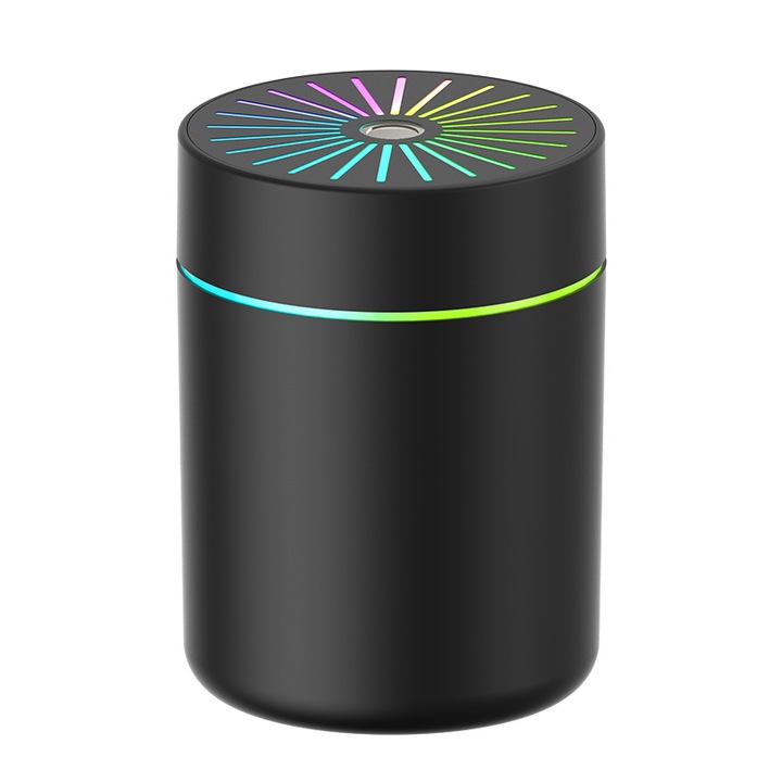 Mini USB párásító, 180 ml kapacitás, hangulatvilágítás, irodába, otthonra, autóba