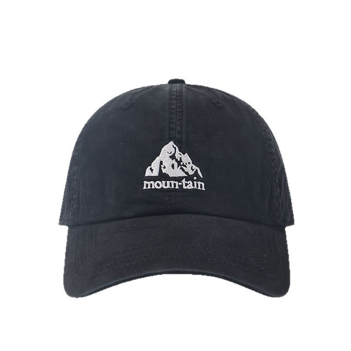 Пролетно-летна ежедневна бейзболна шапка с голяма обиколка на главата за двойки, ретро бродирана шапка с малък хълм - C4919 бейзболна шапка с мек връх, бродирана с малък хълм, черна - голяма обиколка на главата