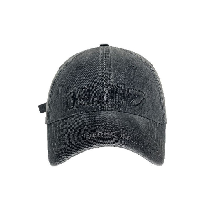 Универсална бейзболна шапка с винтидж номер 1987, унисекс - 852 сива, 1987 - един размер 54-58 см