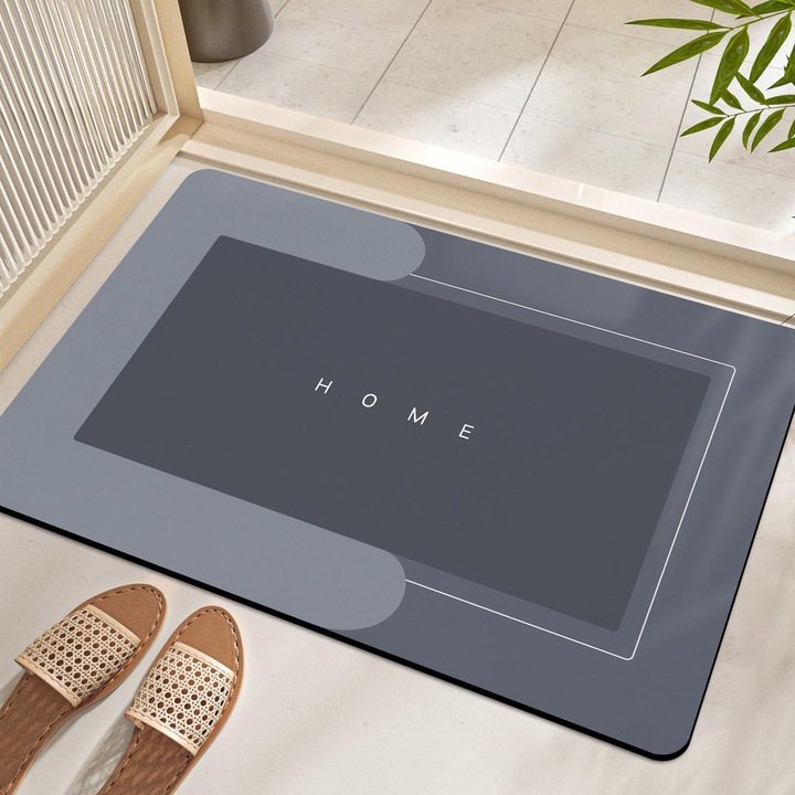 Fürdőszobaszőnyeg, téglalap alakú, kék, 40x60cm, gyorsan száradó, csúszásmentes