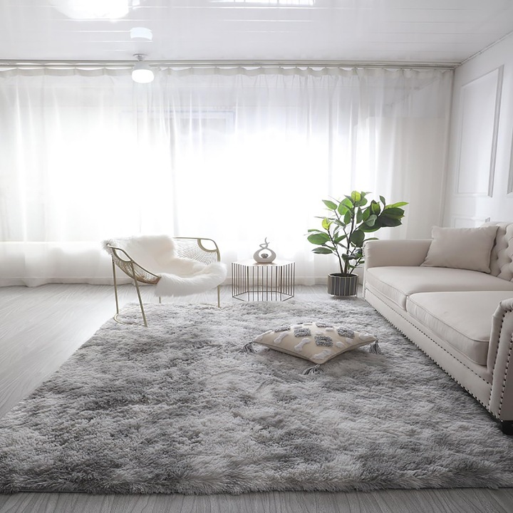 Многоцветен неплъзгащ се килим, мек на допир, 1.4x2м