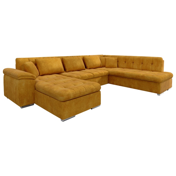 Coltar rabatabil Tony Bis cu lada Stanga, MIRJAN 24, miere, 205x348x76 cm