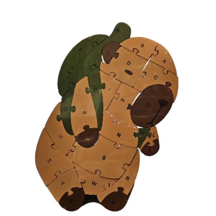 Kapibara kirakó, Betűkkel és számokkal, Fa, 26 darabos, Többszínű