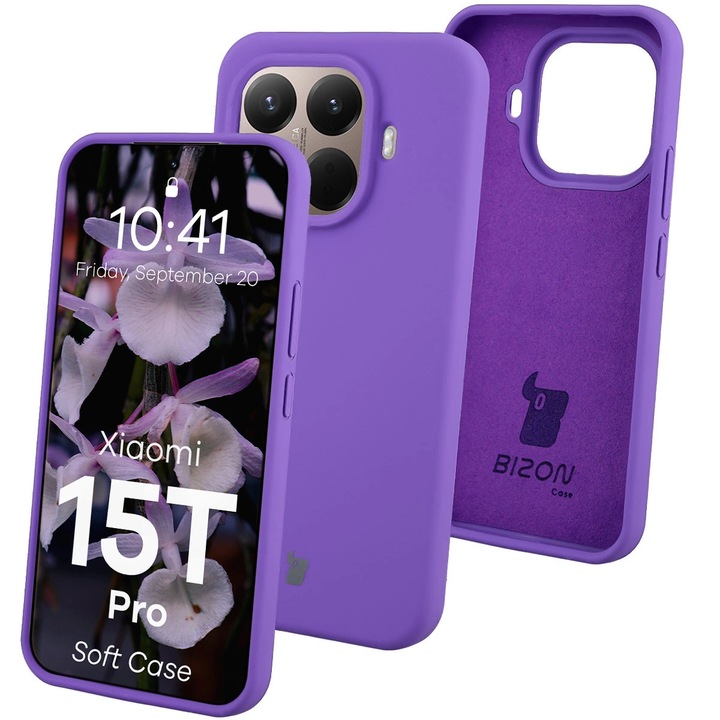 Калъф Bizon Soft Case за Xiaomi 15T Pro, Лилаво