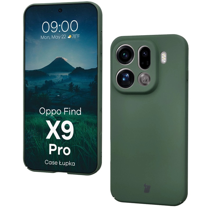Калъф, Bizon Case Lupka за Oppo Find X9 Pro, Зелен
