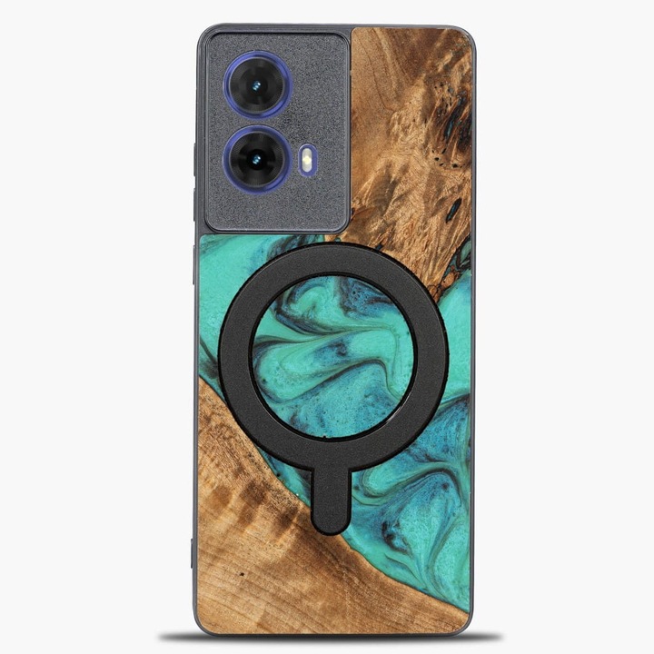 Husa, Bewood Unique pentru Motorola Moto G85 5G, Turcoaz Magnet