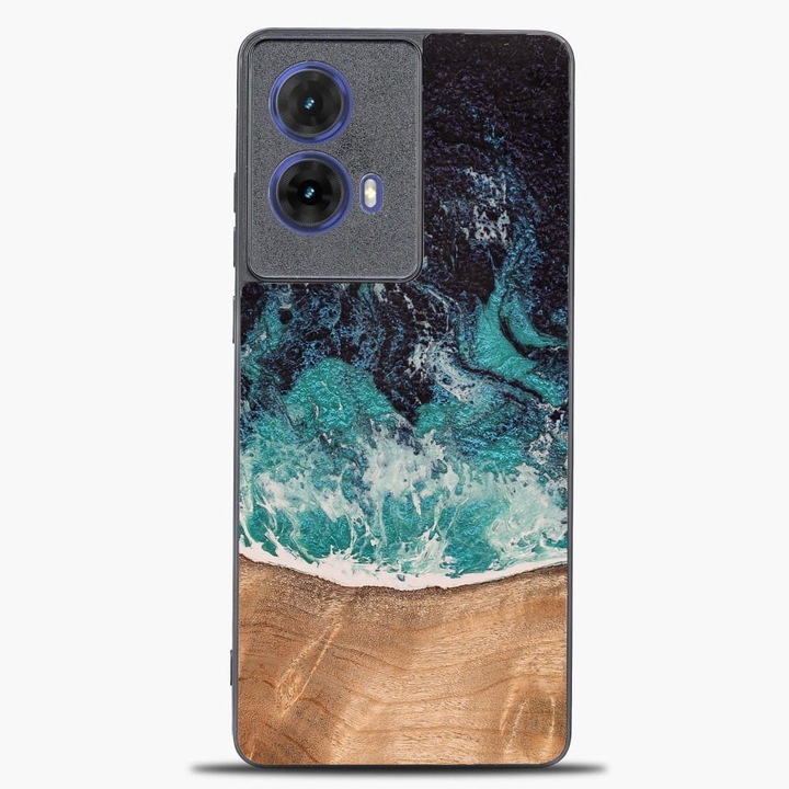 Husa, Bewood Unique - Dream Island pentru Motorola Moto G85 5G, Albastru-Maro