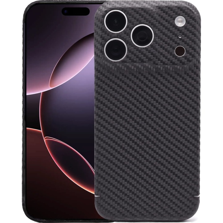 Калъф, Nevox Real Carbon Mag за iPhone 17 Pro, Черни
