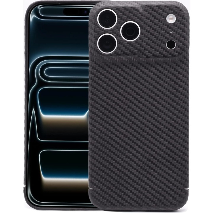 Калъф, Nevox Real Carbon Mag за iPhone 17 Pro Max, Черни