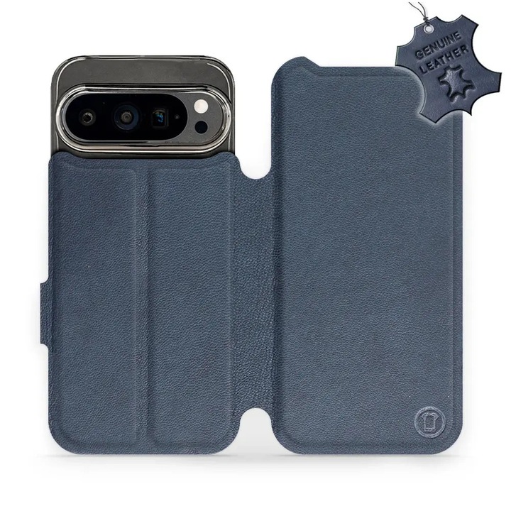Husa, Mobiwear - Leather - L_NBS pentru Google Pixel 9 Pro, Albastru Inchis
