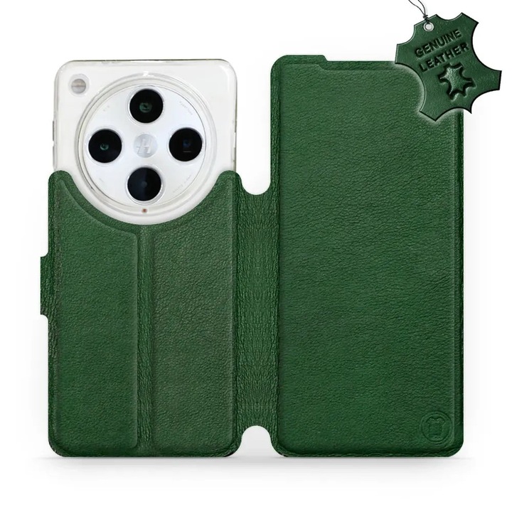 Калъф, Mobiwear - Leather - L_GRS за Oppo Find X8 Pro, Зелен