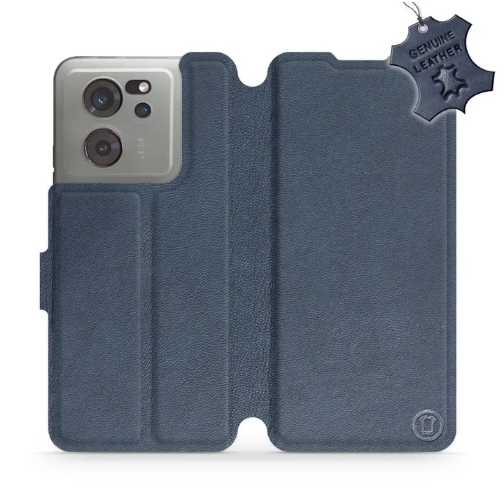 Калъф, Mobiwear - Leather - L_NBS за Xiaomi 13T Pro, Тъмно Синьо