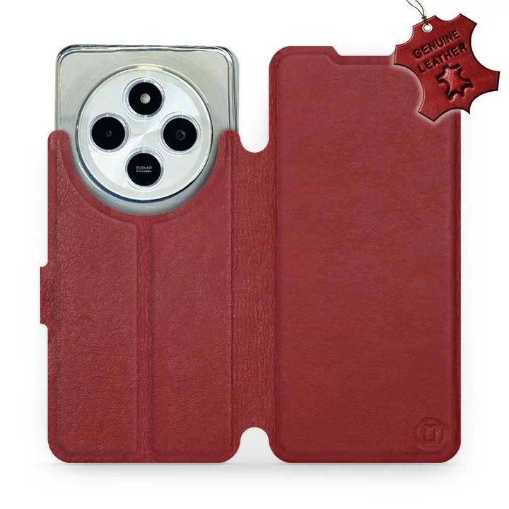 Husa, Mobiwear - Leather - L_DRS pentru Xiaomi POCO C75, Rosu Inchis