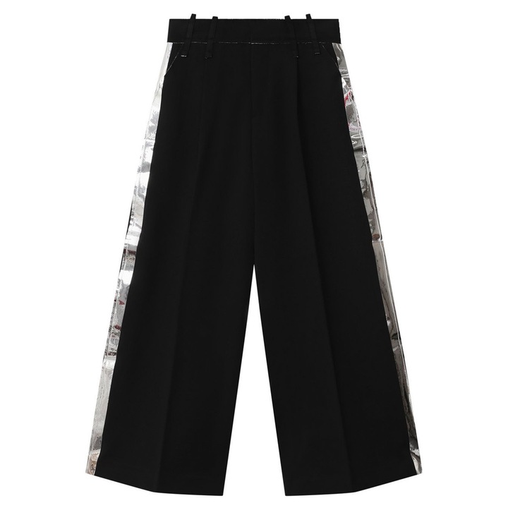 Diesel széles szárú lányka nadrág 6001610 16121-30, díszes csillogó csíkok, fekete, Fekete