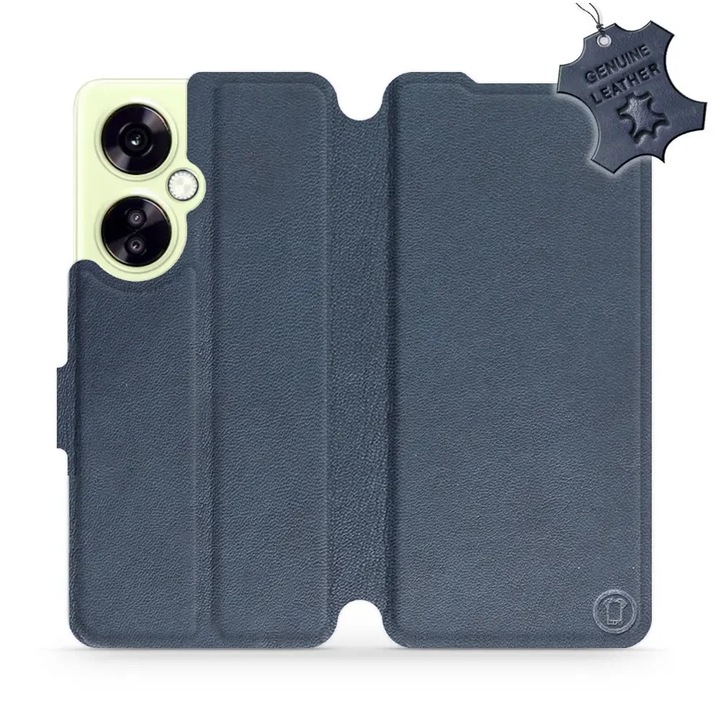 Калъф, Mobiwear - Leather - L_NBS за OnePlus Nord CE 3 Lite, Тъмно Синьо