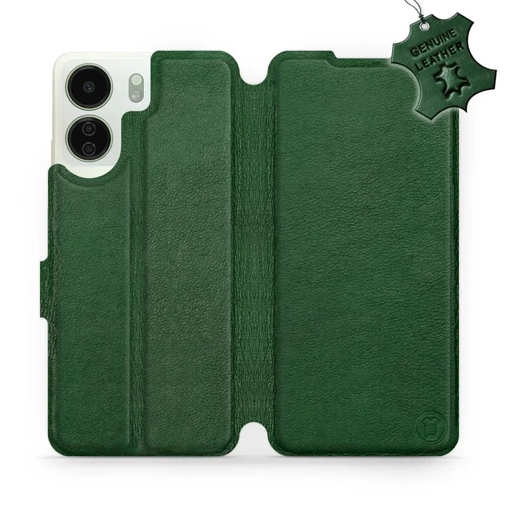 Tok, Mobiwear - Leather - L_GRS kompatibilis Xiaomi Redmi 13C 5G, Zöld