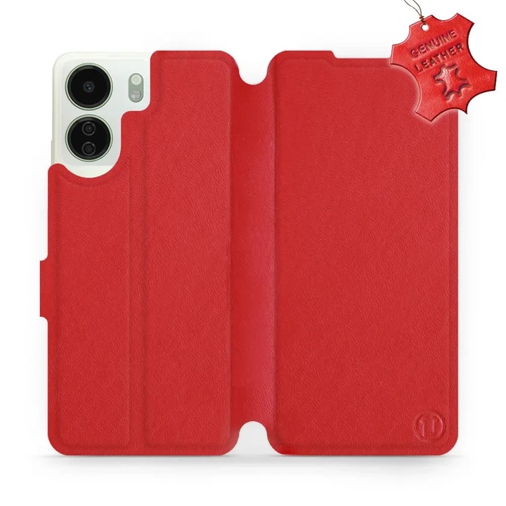 Tok, Mobiwear - Leather - L_RDS kompatibilis Xiaomi Redmi 13C 5G, Piros
