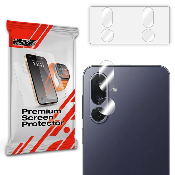 Folie protectie hibrida pentru camera Grizz Glass, set de 2, transparent