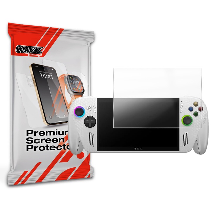 Folie de protectie anti-amprenta Grizz Glass pentru Asus ROG Xbox Ally, mat, usor de instalat, 30x45cm
