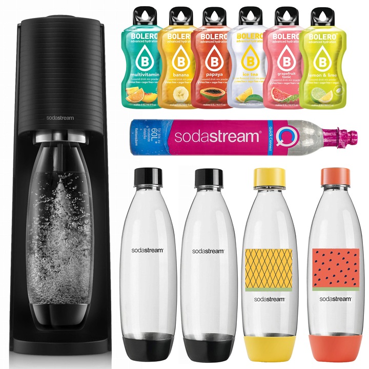Sodastream Terra szódavíz készítő, 4 db 1 literes palack, fekete
