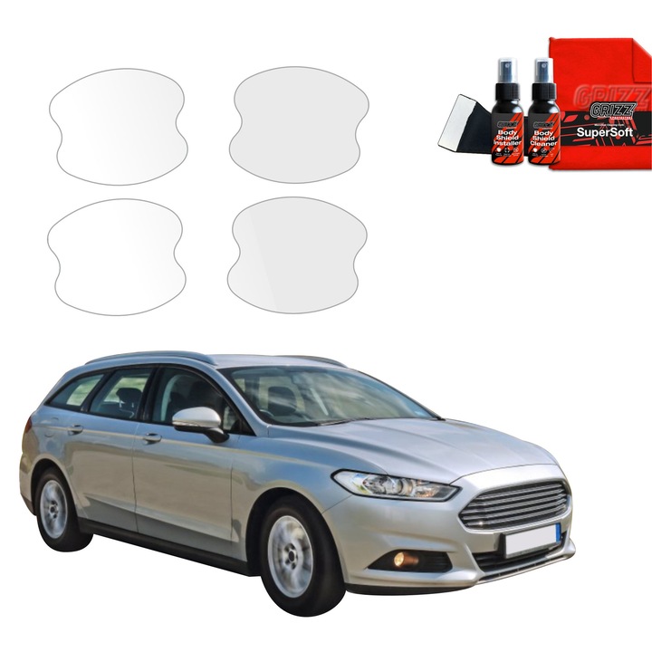 Folie de protectie PPF Transparenta BodyShield pentru caroserie, Grizz Glass, 100% transparenta, set complet, pentru Ford Mondeo Mk5 Kombi (2014-2019)