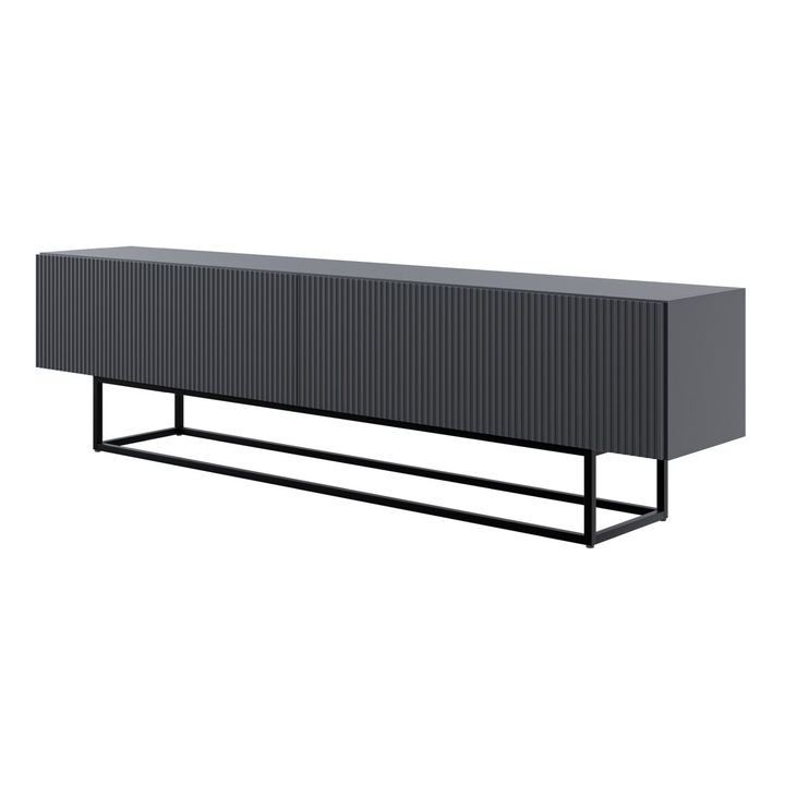 Comoda TV Selsey Veldio, 2 usi, 175x46,5x31,6cm, negru, metal