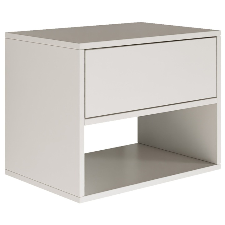 Noptiera suspendata Selsey Framme cu sertar si compartiment, Alb, 50 cm