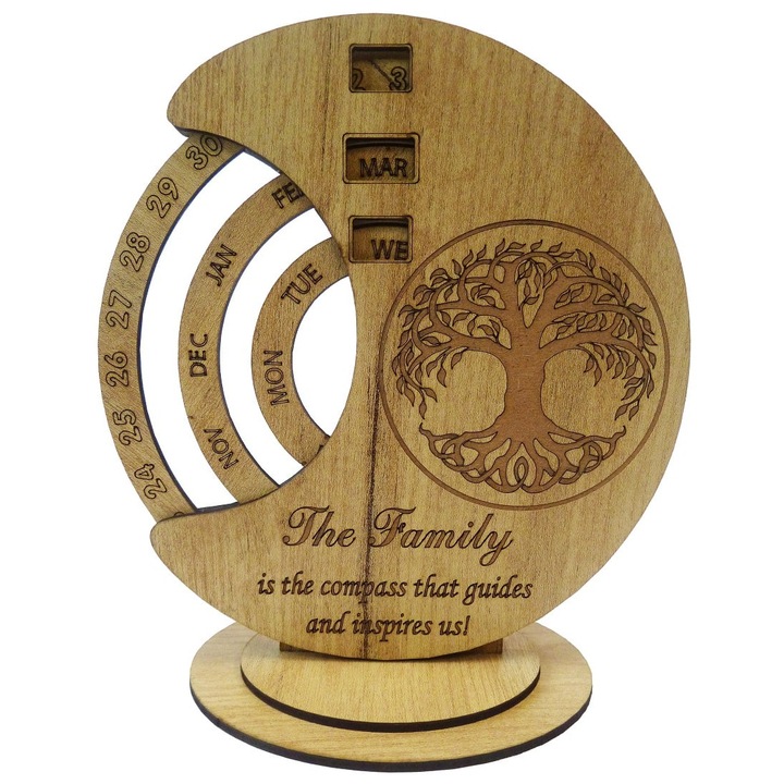 Вечен дървен календар "Семейство"