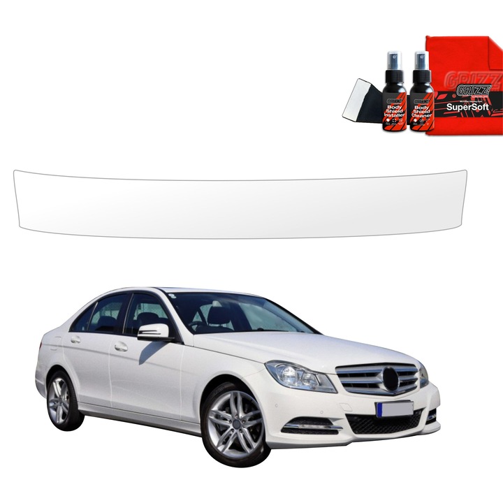 Folie de protectie PPF transparenta Grizz Glass pentru caroserie, autoregenerare, 100% transparenta, set complet, pentru Mercedes Benz C Klasa W204 Sedan (2011-2014)
