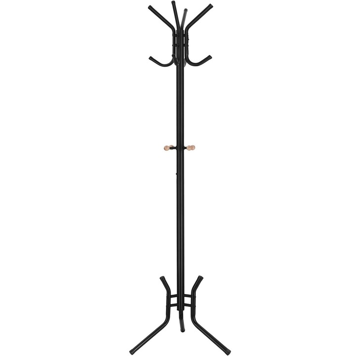Cuier pentru haine VASAGLE, din otel, 12 carlige, negru, 176cm