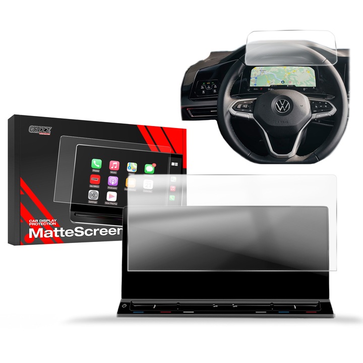 Folie protectie mata Grizz CarDisplay Protection set, transparent, pentru Volkswagen Multivan T7 10" (2021-2024)