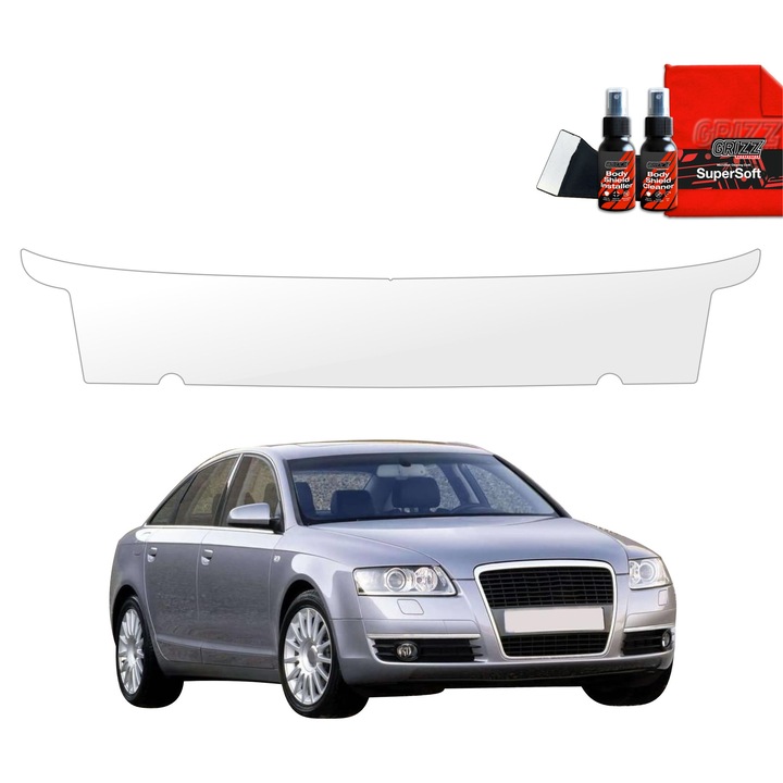 Folie de protectie PPF transparenta Grizz Glass pentru caroserie, autoregenerare, 100% transparenta, set complet, Audi A6 C6 Sedan 4D (2004-2008)