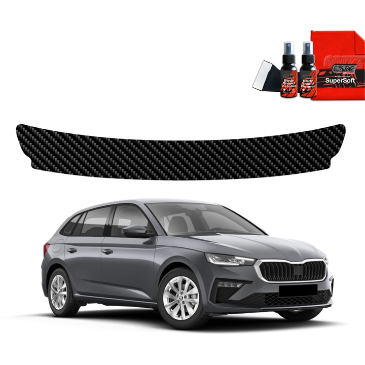 Folie de protectie carbon Grizz Glass, set, negru carbon, pentru Skoda Scala (2023-2025)