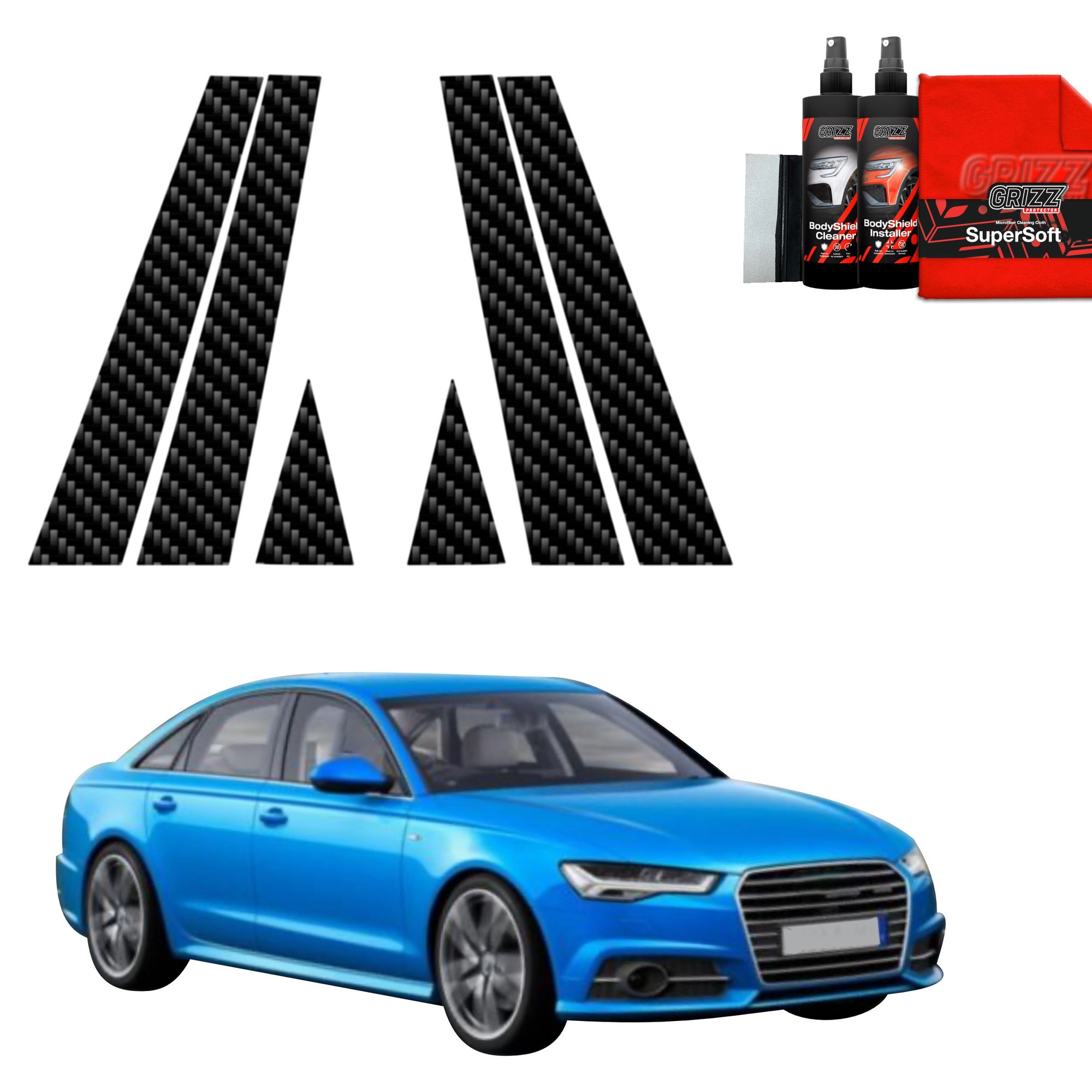 Folie de protectie carbon Grizz Glass pentru Audi A6 C7 Sedan