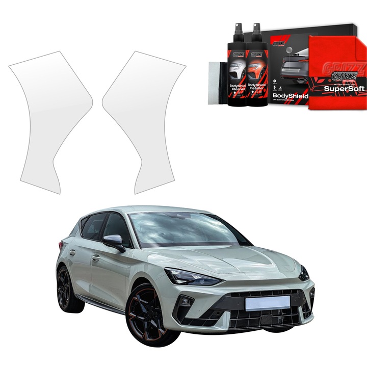 Folie de protectie PPF Transparenta Grizz Glass pentru Cupra Leon Hatchback 2024-2025, set complet, 100% transparenta